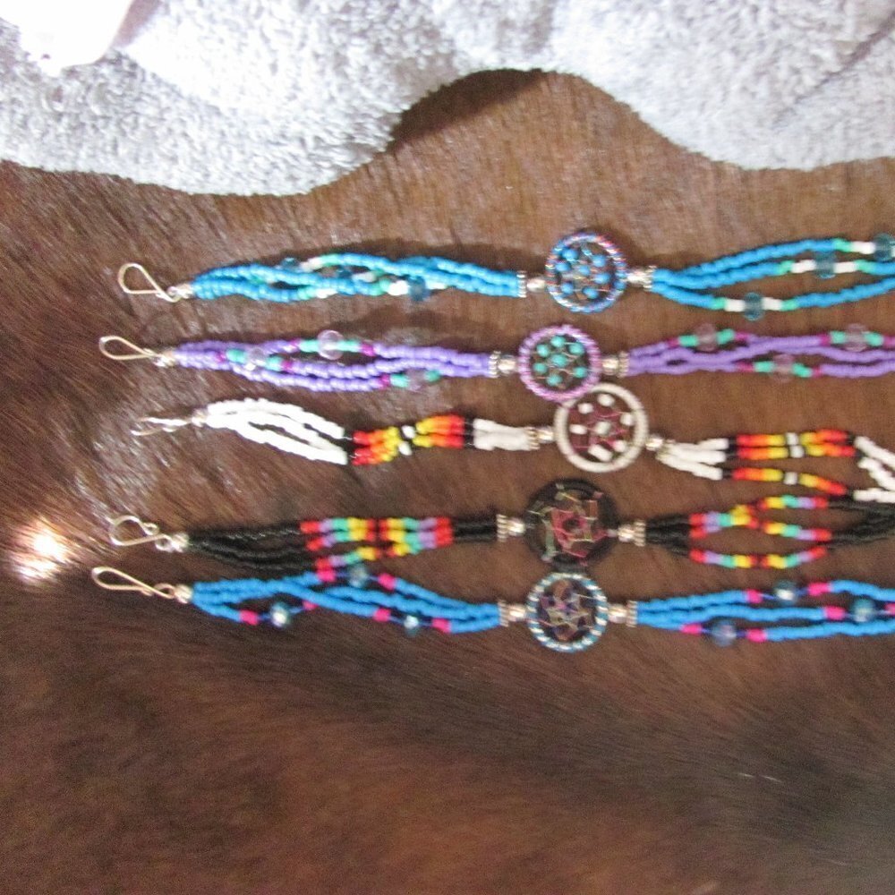 GENUINE NAVAJO MADE BEADED DREAMCATCHER BRACELETS